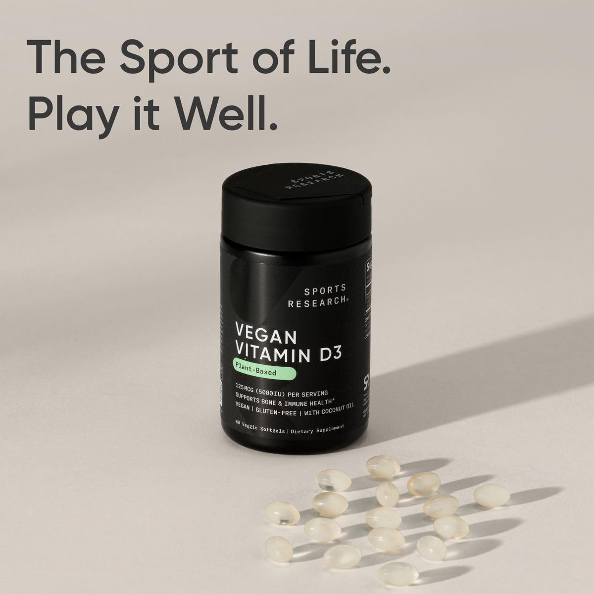 Suplemento Sports Research d3 vegana no gmo certificado calidad