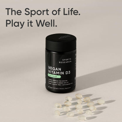 Suplemento Sports Research d3 vegana no gmo certificado calidad