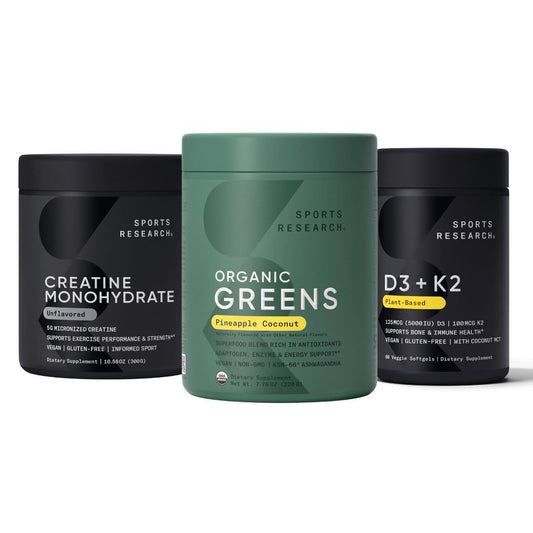 Suplemento Sports Research Piña Coco Greens envase frontal