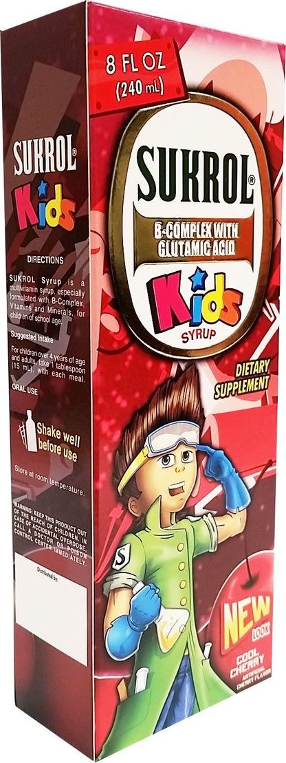 Suplemento Sukrol sabor cereza vista lateral con instrucciones