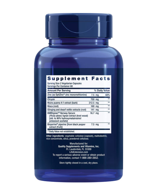 Suplemento Super Miraforte de Life Extension enfocado en beneficios para la testosterona.