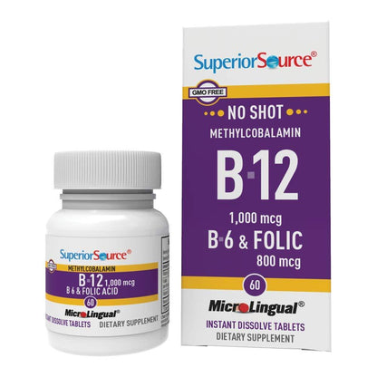 Suplemento Superior Source vitamina B12 1000 mcg disolución rápida 60 tabletas