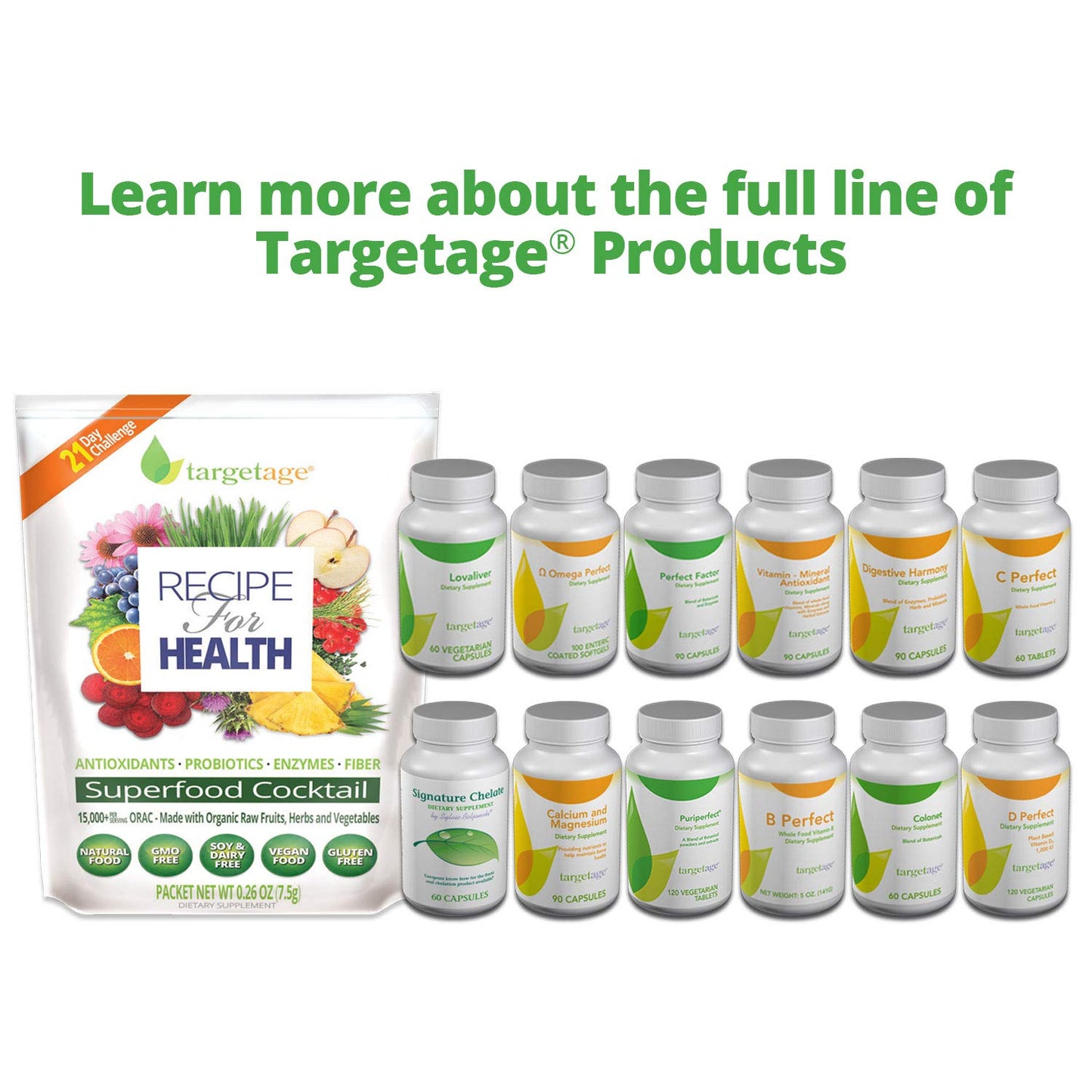 Suplemento Targetage D Perfect para salud ósea