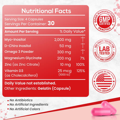 Suplemento TEVERON con Myo-Inositol y nutrientes esenciales.