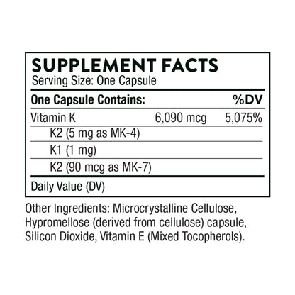 Suplemento THORNE paquete vitaminas D3 y K