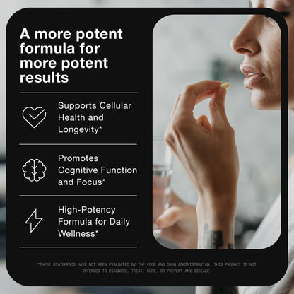 Suplemento Toniiq NAD+ con resveratrol y RiaGev patentado