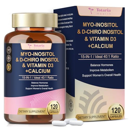 Suplemento Totaria Myo y D-Chiro Inositol 40:1 para mujeres 120 cápsulas