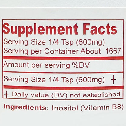 Suplemento Unike Nutra Super Inositol polvo sin gluten y vegano