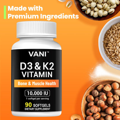 Suplemento VANI vitaminas D3 y K2 para salud integral