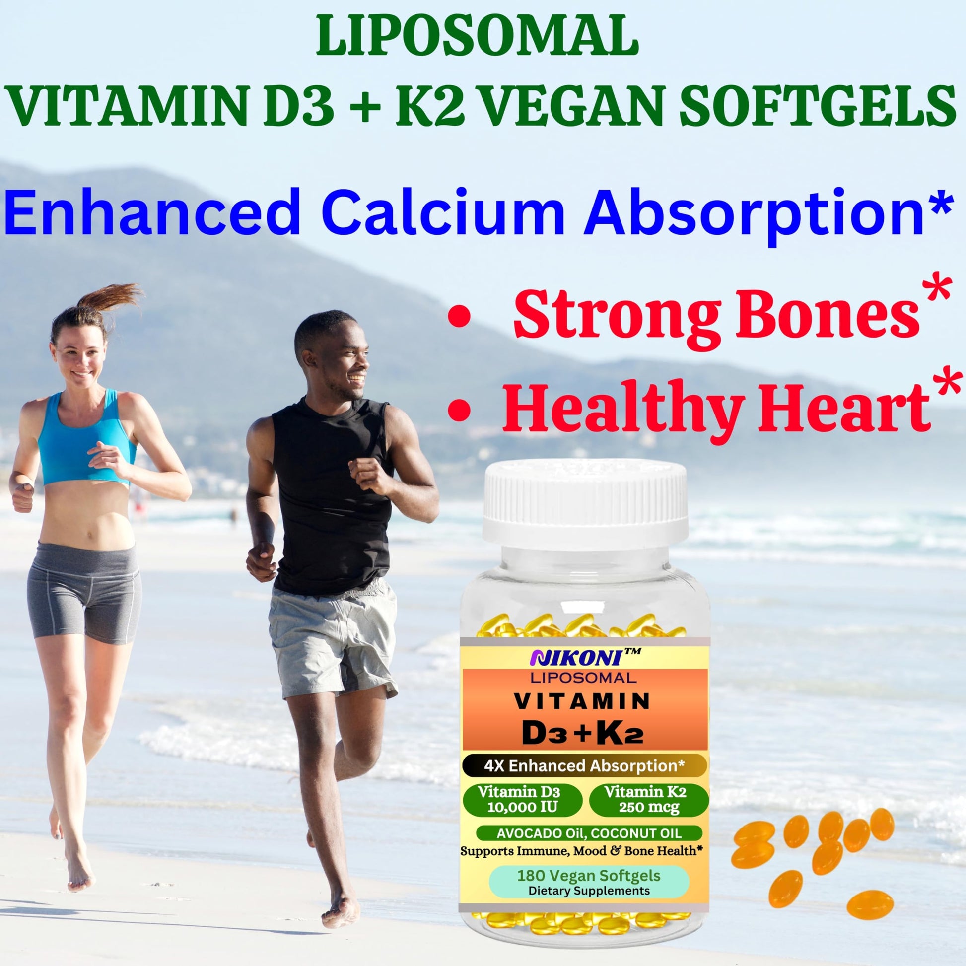 Suplemento vegano liposomal para salud ósea completa