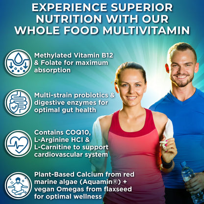 Suplemento vegano con B-Complex, proteínas y más