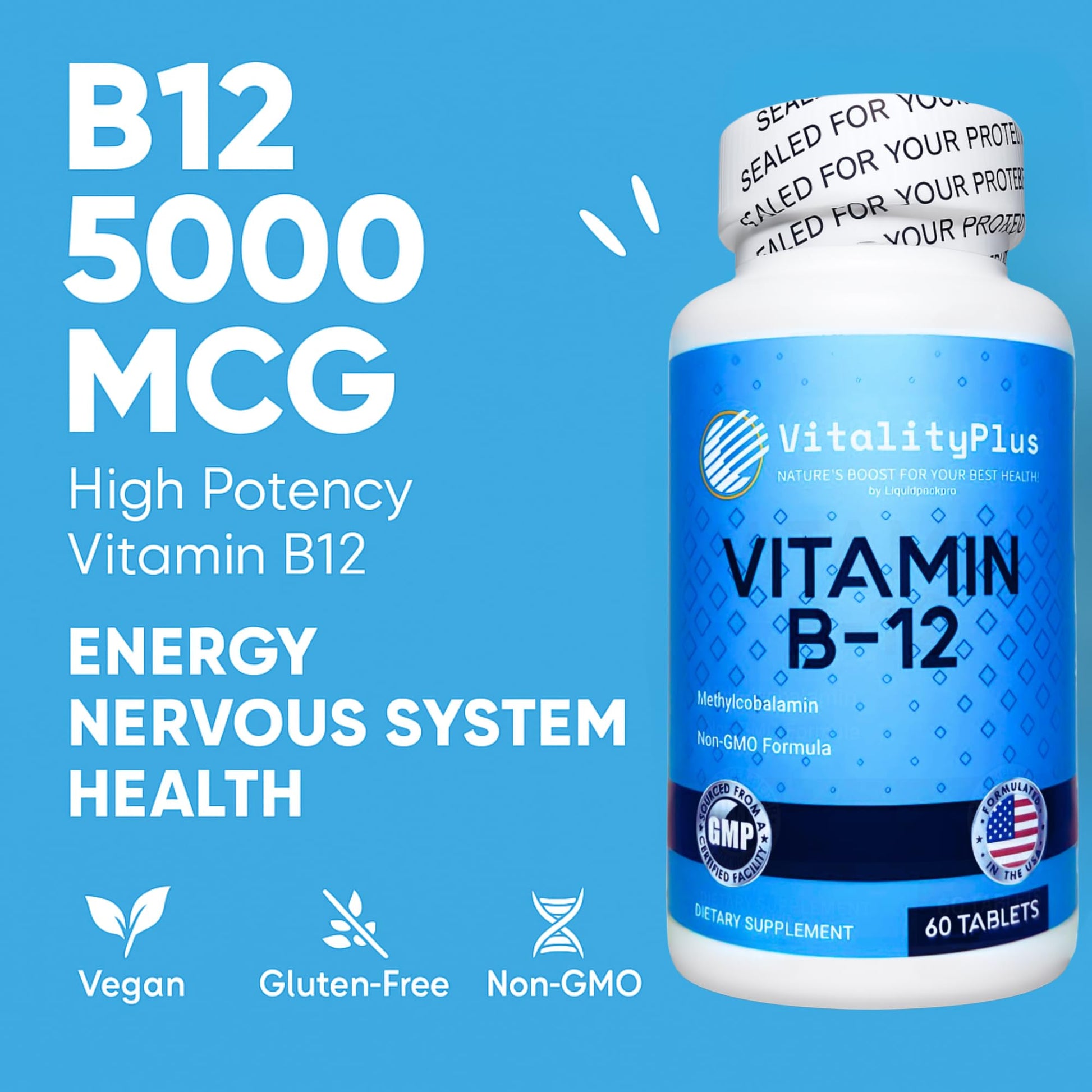Suplemento vegano B12 energía y salud
