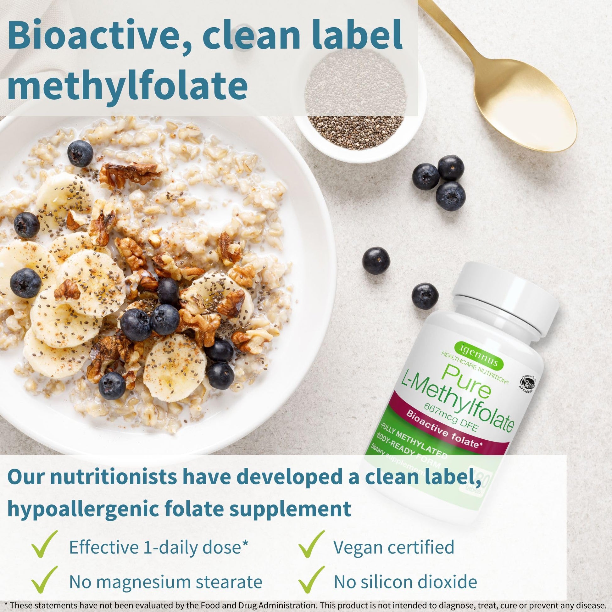 Suplemento vegano Igennus B12-complex y pure folate