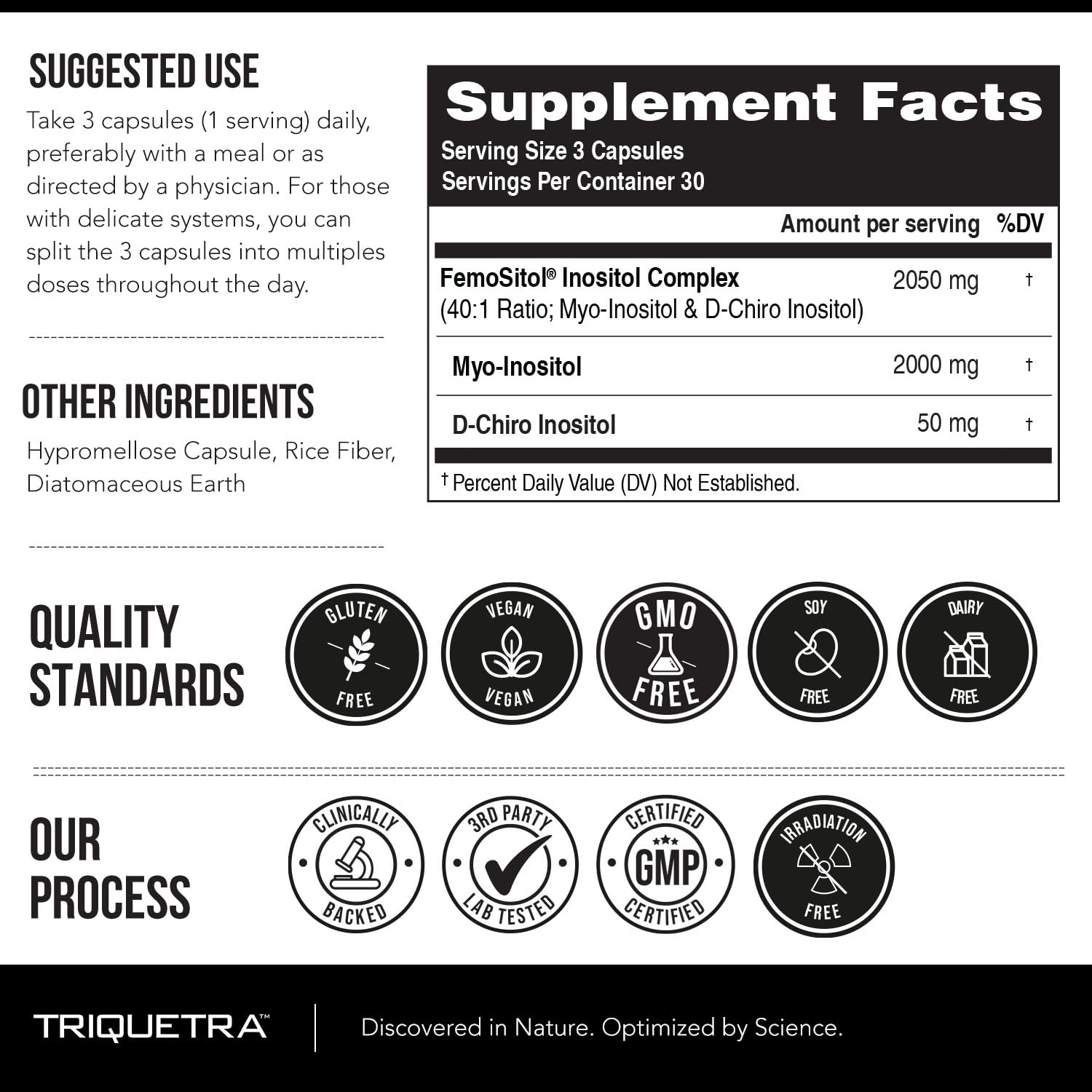 Suplemento vegano inositol absorción rápida y pura