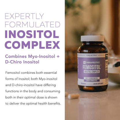 Suplemento vegano inositol para balance hormonal femenino