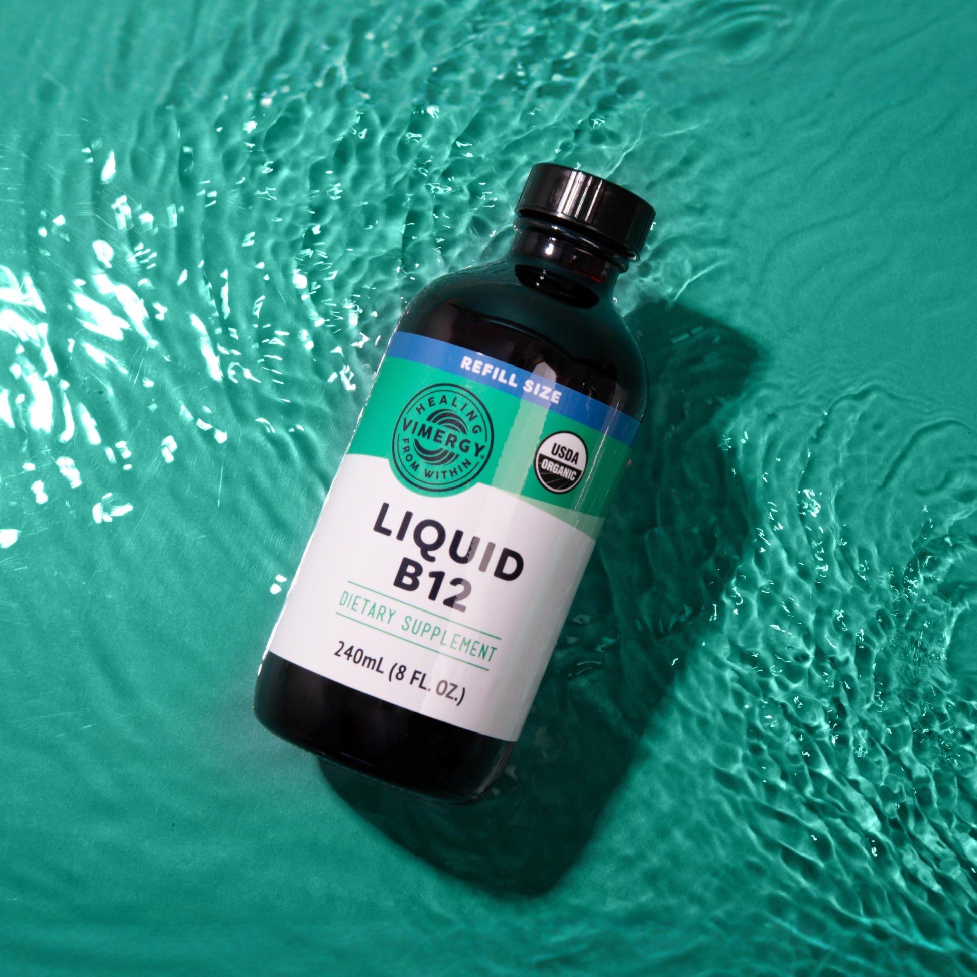 Suplemento vegano líquido vitamina B12 Vimergy para cerebro sano