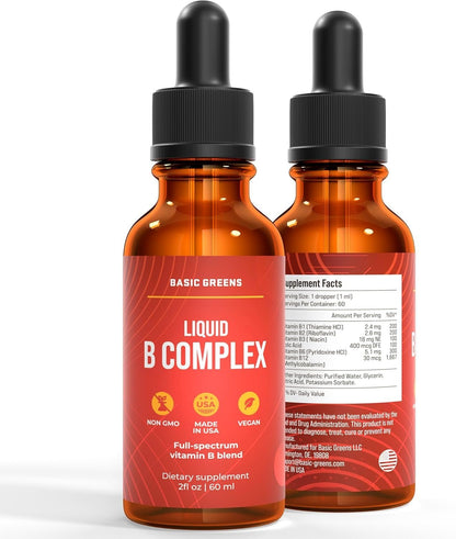 Suplemento vegano líquido de vitaminas B completo BASIC GREENS