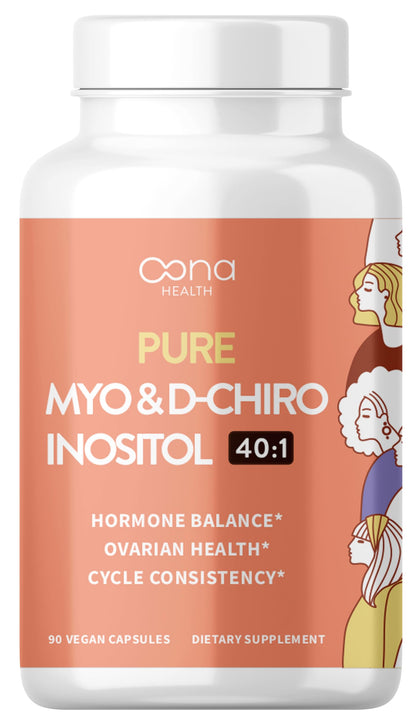 Suplemento vegano Mio-Inositol D-Chiro Inositol 40:1 para mujeres 90 cápsulas