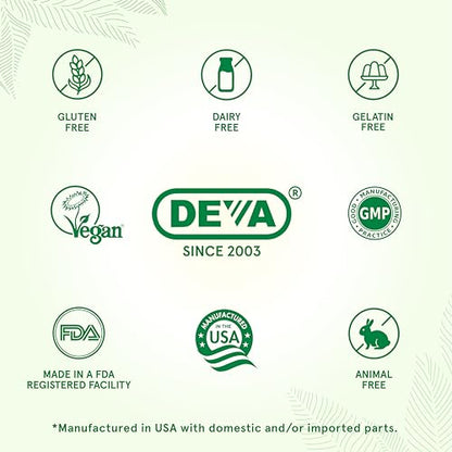 Suplemento vegano vitamina B12 DEVA 2500 mcg fácil de tragar