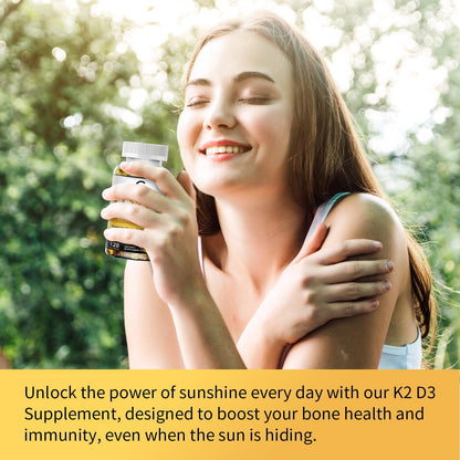 Suplemento vegano vitamina d3 k2 alta potencia 120 capsulas