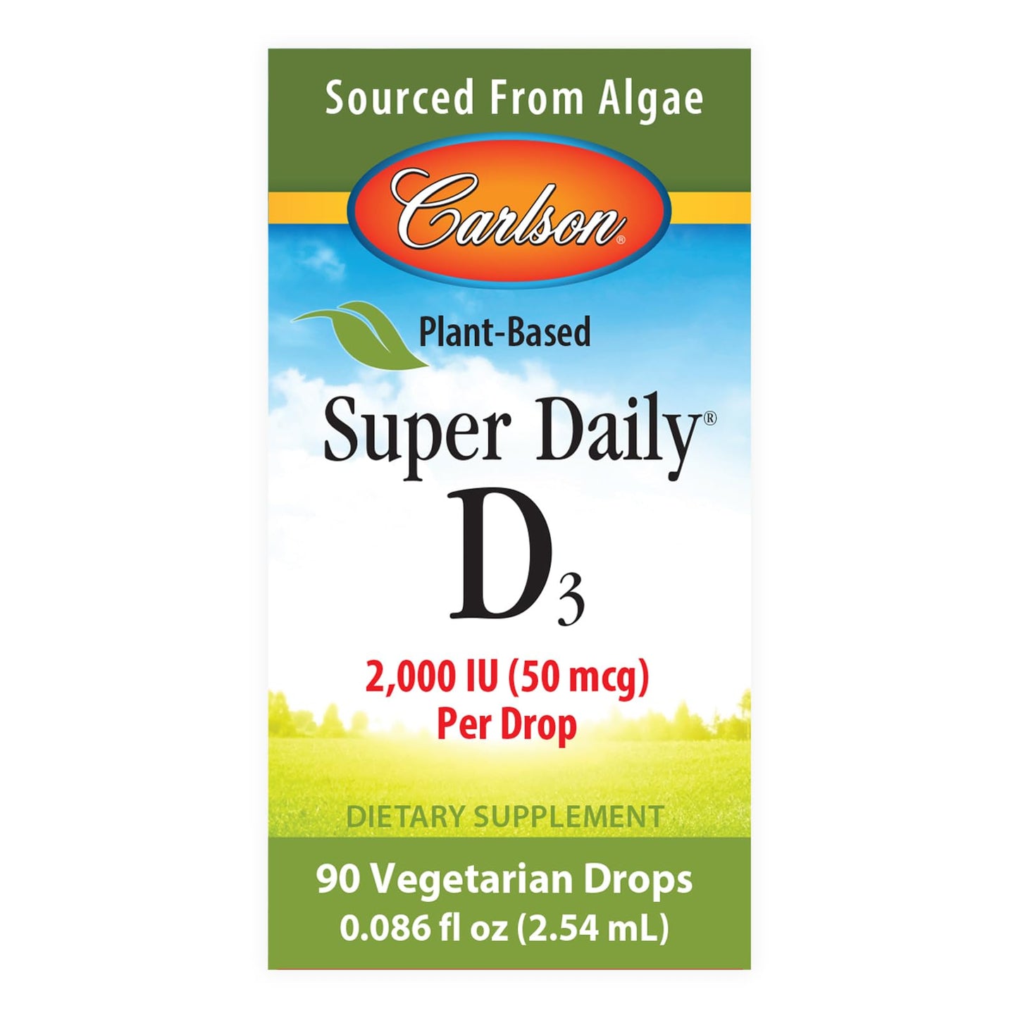 Suplemento vegano de vitamina d3 líquido saludable carlson