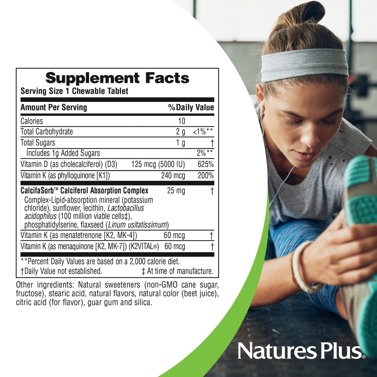 Suplemento vegetariano D y K Natures Plus 60 unidades
