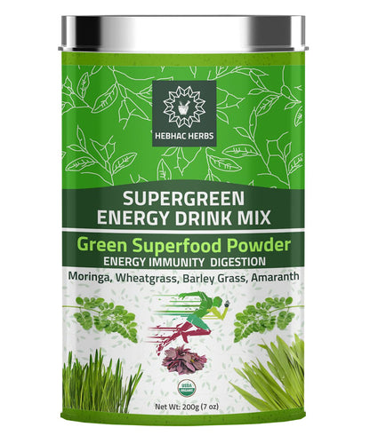Suplemento verde orgánico Hebhac Herbs con moringa y amaranto