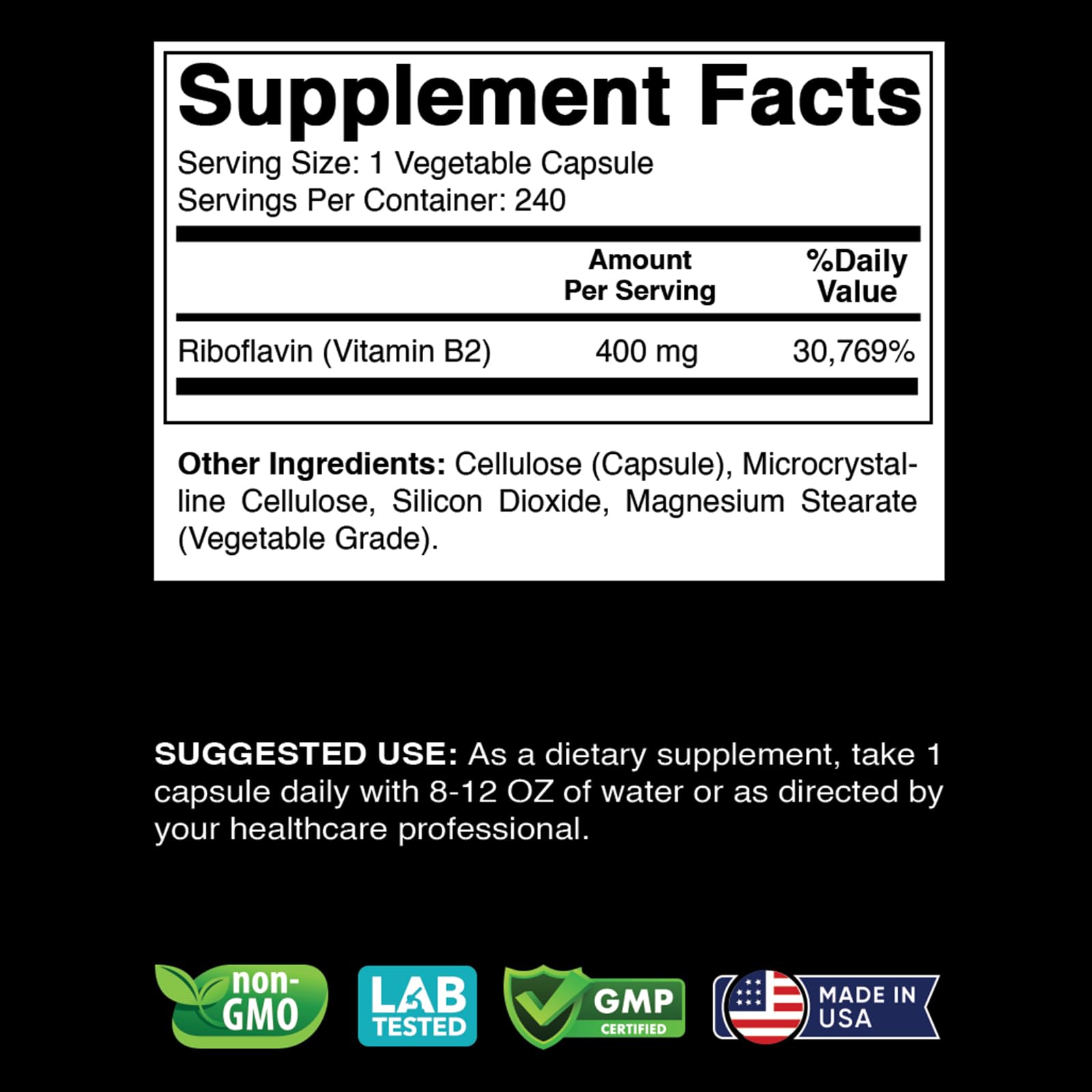 Suplemento Vitabod vitamina B2 400mg