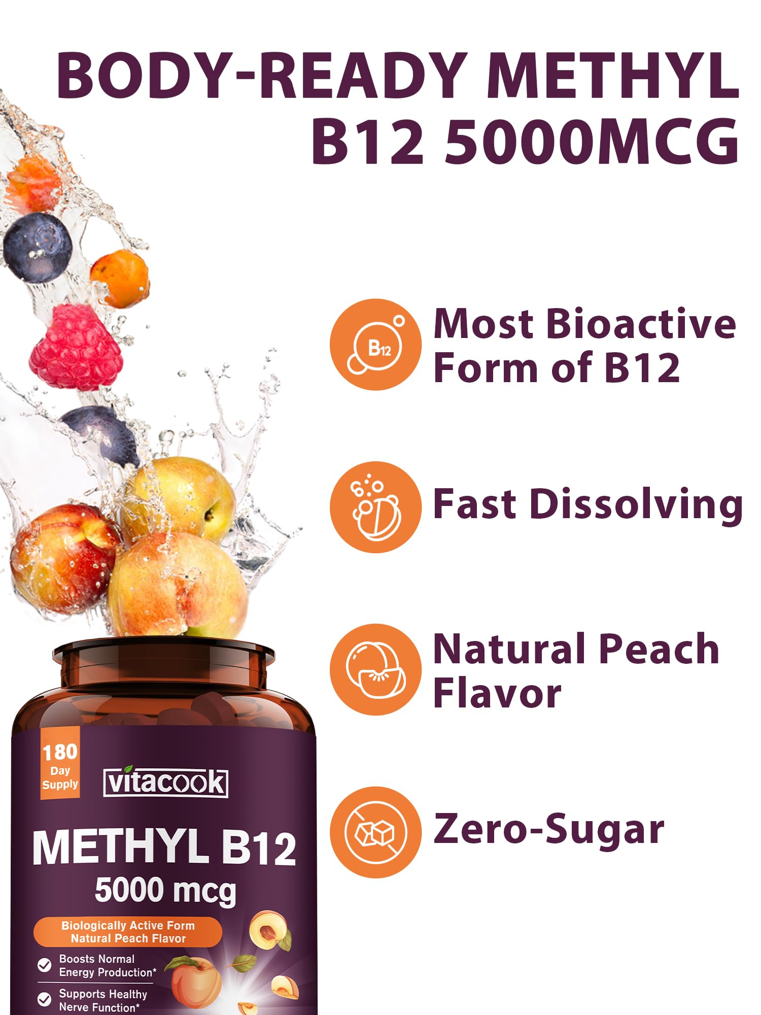 Suplemento Vitacook vitamina B12 alta potencia 5000mcg