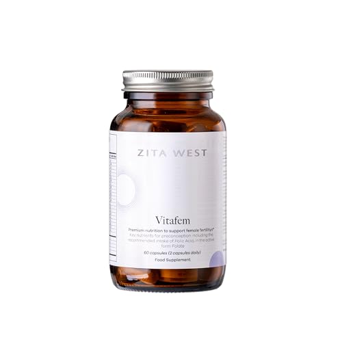 Suplemento Vitafem de Zita West, botellas de vitaminas.