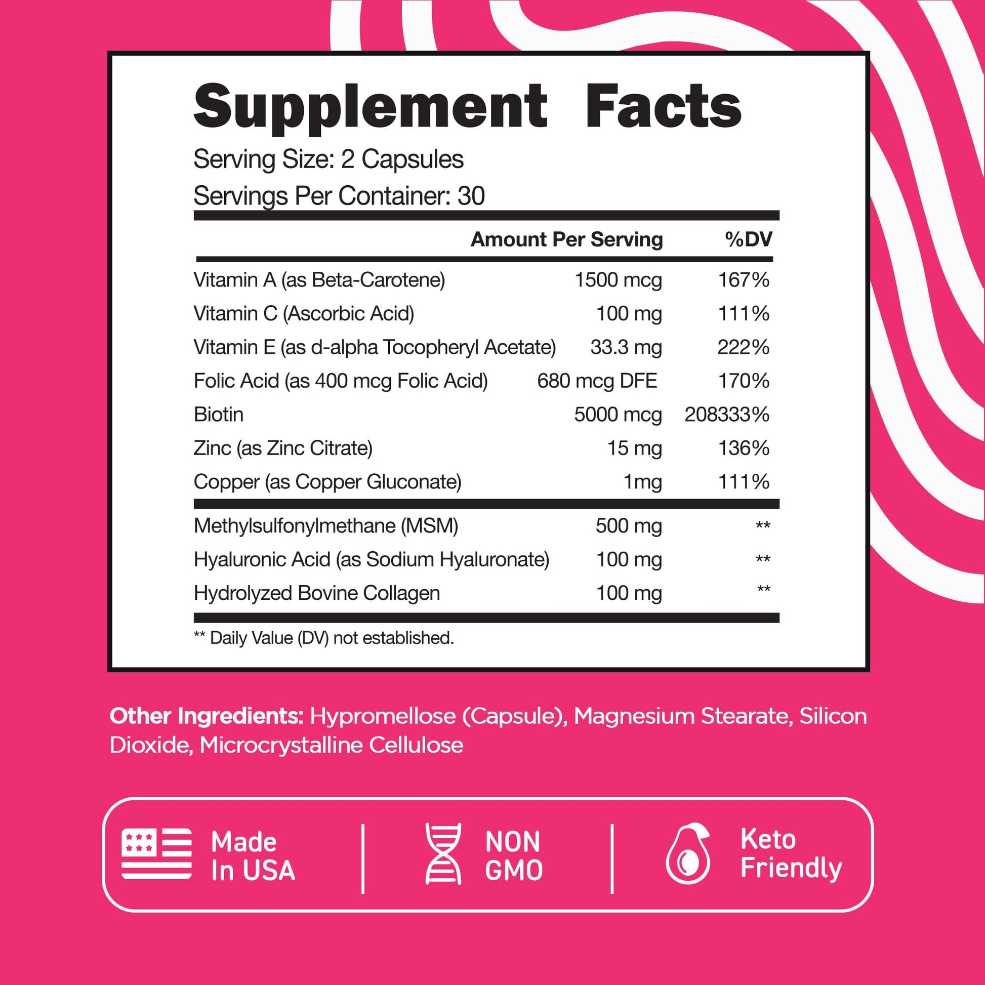 Suplemento Vital Vitamins complejo de biotina y probióticos