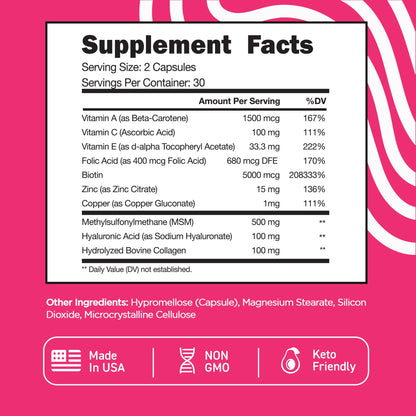 Suplemento Vital Vitamins complejo de biotina y probióticos