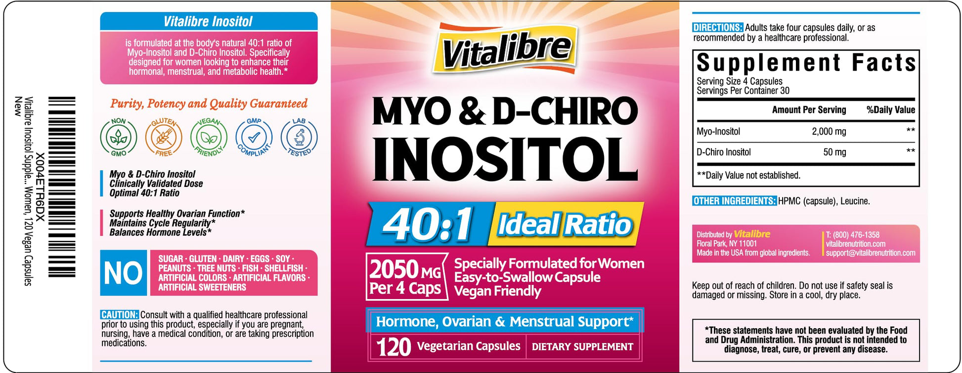Suplemento Vitalibre apoyo hormonal mujeres sin alérgenos