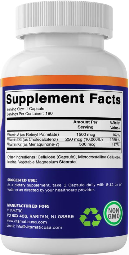 Suplemento Vitamatic ADK para salud ósea y fortaleza general