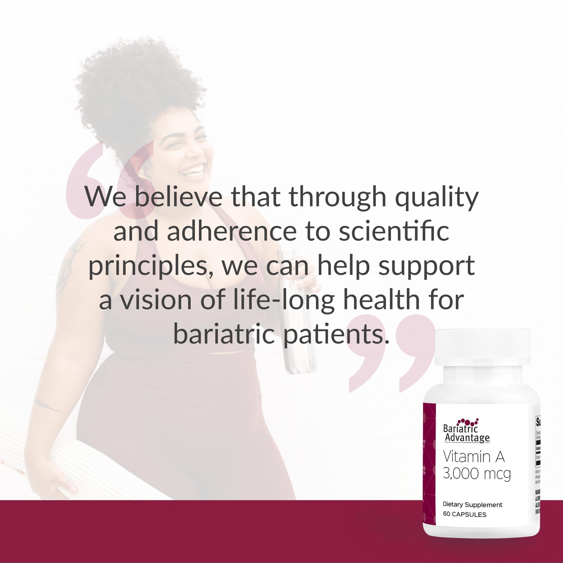 Suplemento de vitamina a bariatric advantage 3000 mcg para cirugía bariátrica