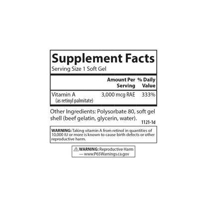 Suplemento vitamina A soluble Carlson visión y piel