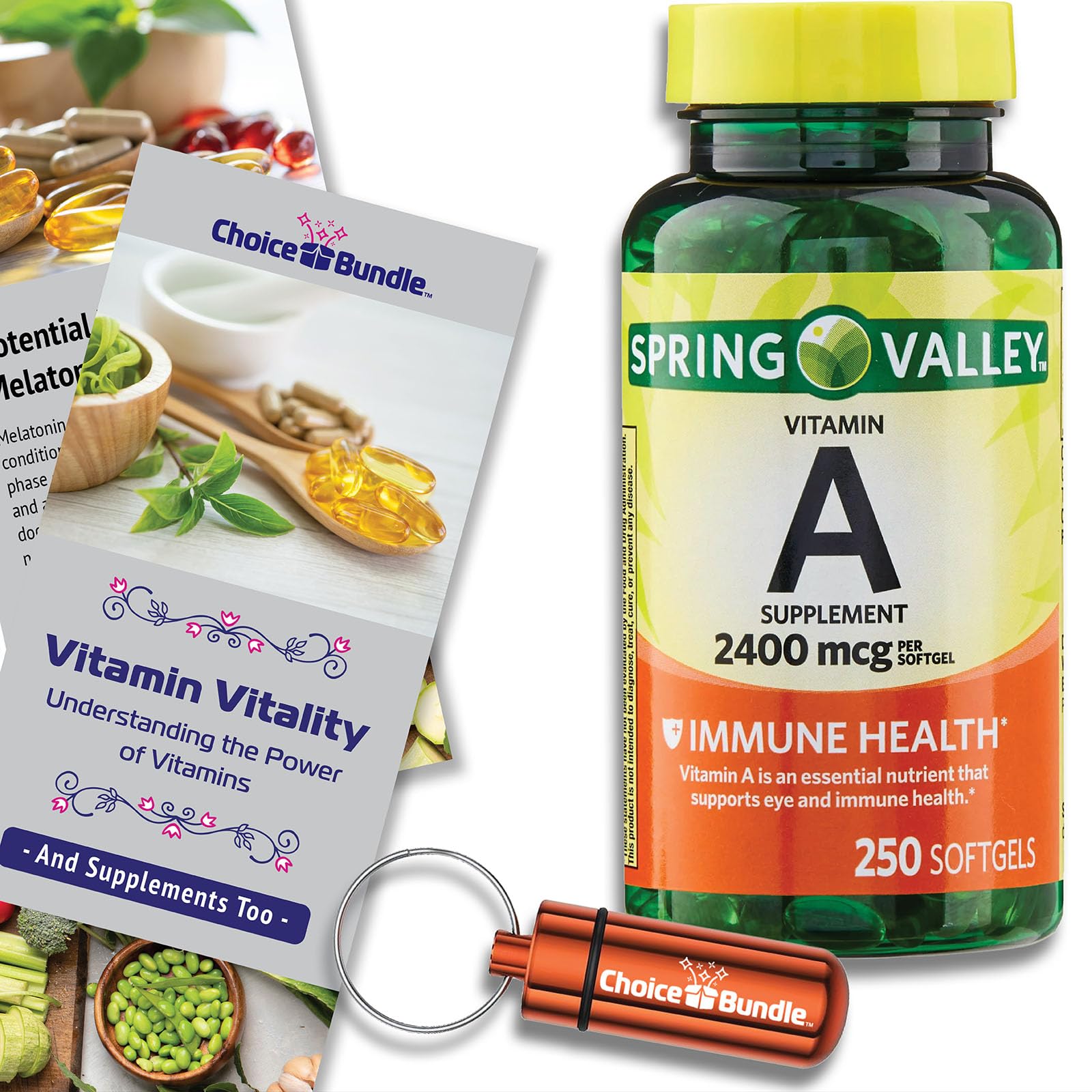 Suplemento Vitamina A Spring Valley 2400 mcg 250 cápsulas