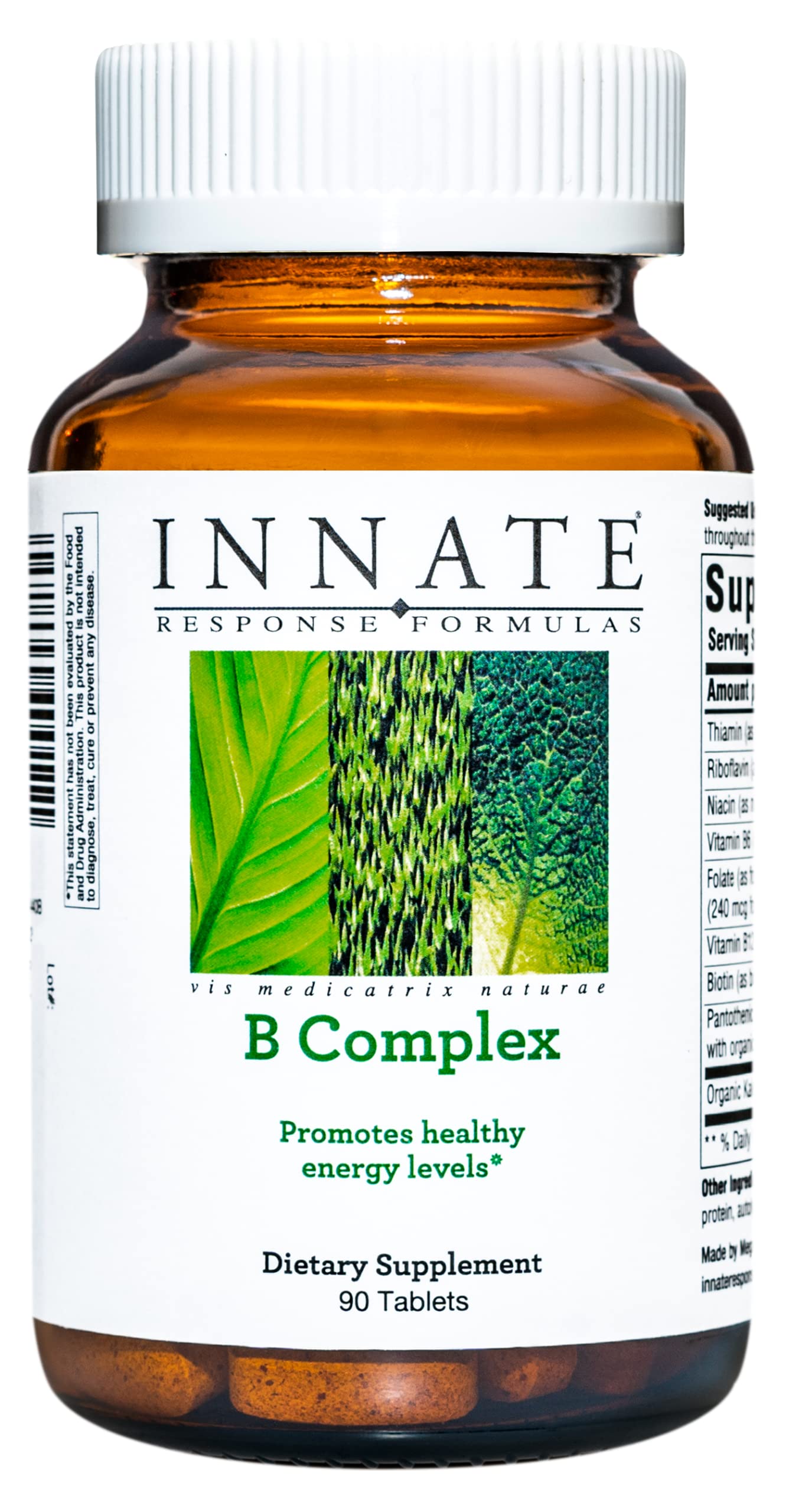 Suplemento vitamina B complex Innate Response Formulas energía celular 90 tabletas