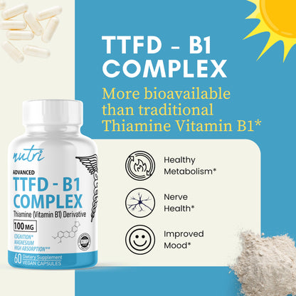 Suplemento vitamina B1 y magnesio Nature's Fusions