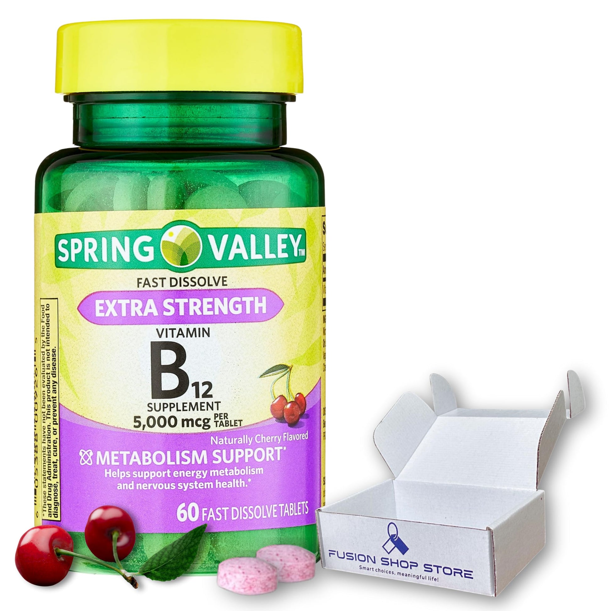 Suplemento vitamina B12 5000mcg disolución rápida sabor cereza