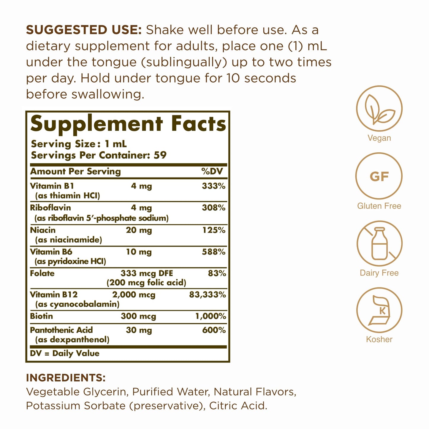 Suplemento vitamina B12 complejo B sabor agradable fácil usar
