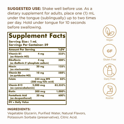 Suplemento vitamina B12 complejo B sabor agradable fácil usar