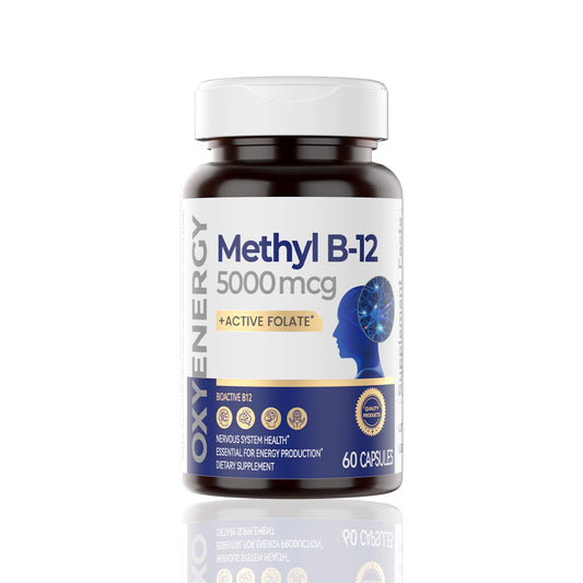 Suplemento vitamina B12 metilada OxyEnergy 5000 mcg 60 cápsulas