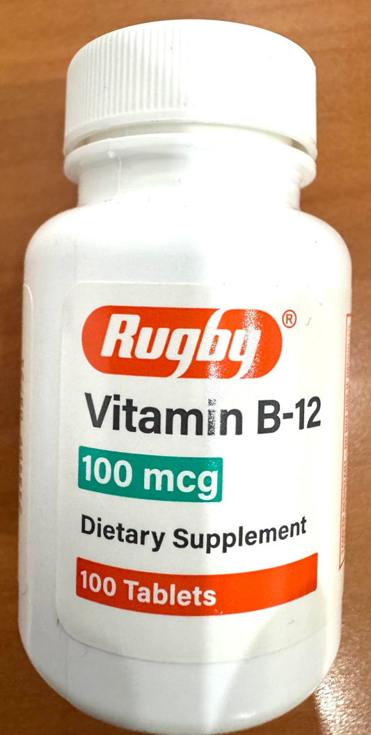 Suplemento de vitamina B-12 Rugby 100mcg