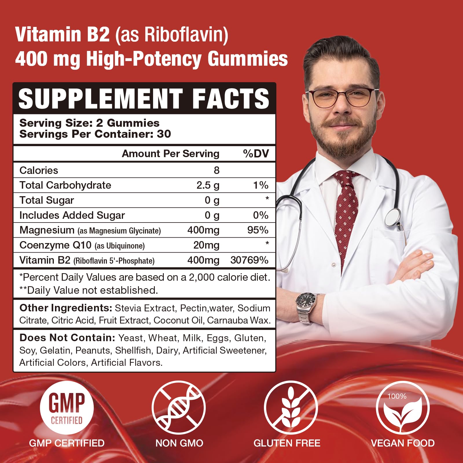 Suplemento de Vitamina B2 en gominolas para niños y adultos
