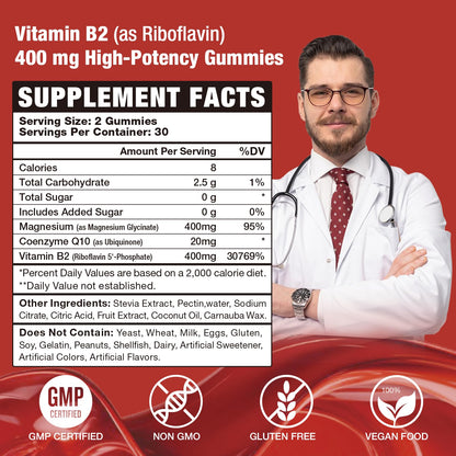 Suplemento de Vitamina B2 en gominolas para niños y adultos
