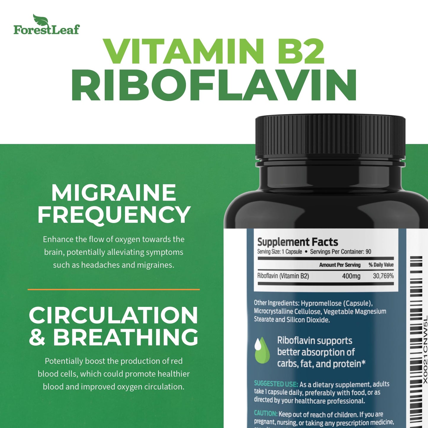 Suplemento vitamina b2 riboflavina para piel y ojos