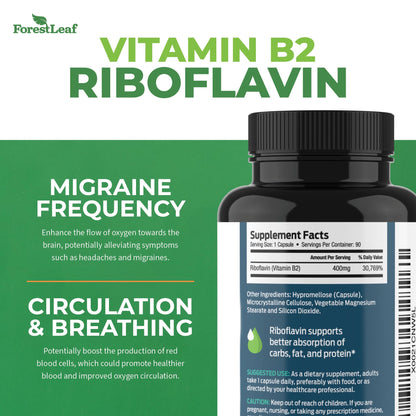 Suplemento vitamina b2 riboflavina para piel y ojos