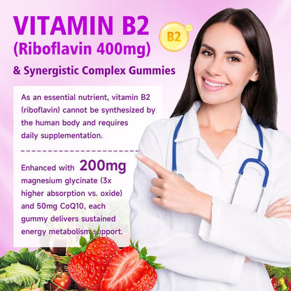 Suplemento de vitamina b2 Saajoor con magnesio y coq10