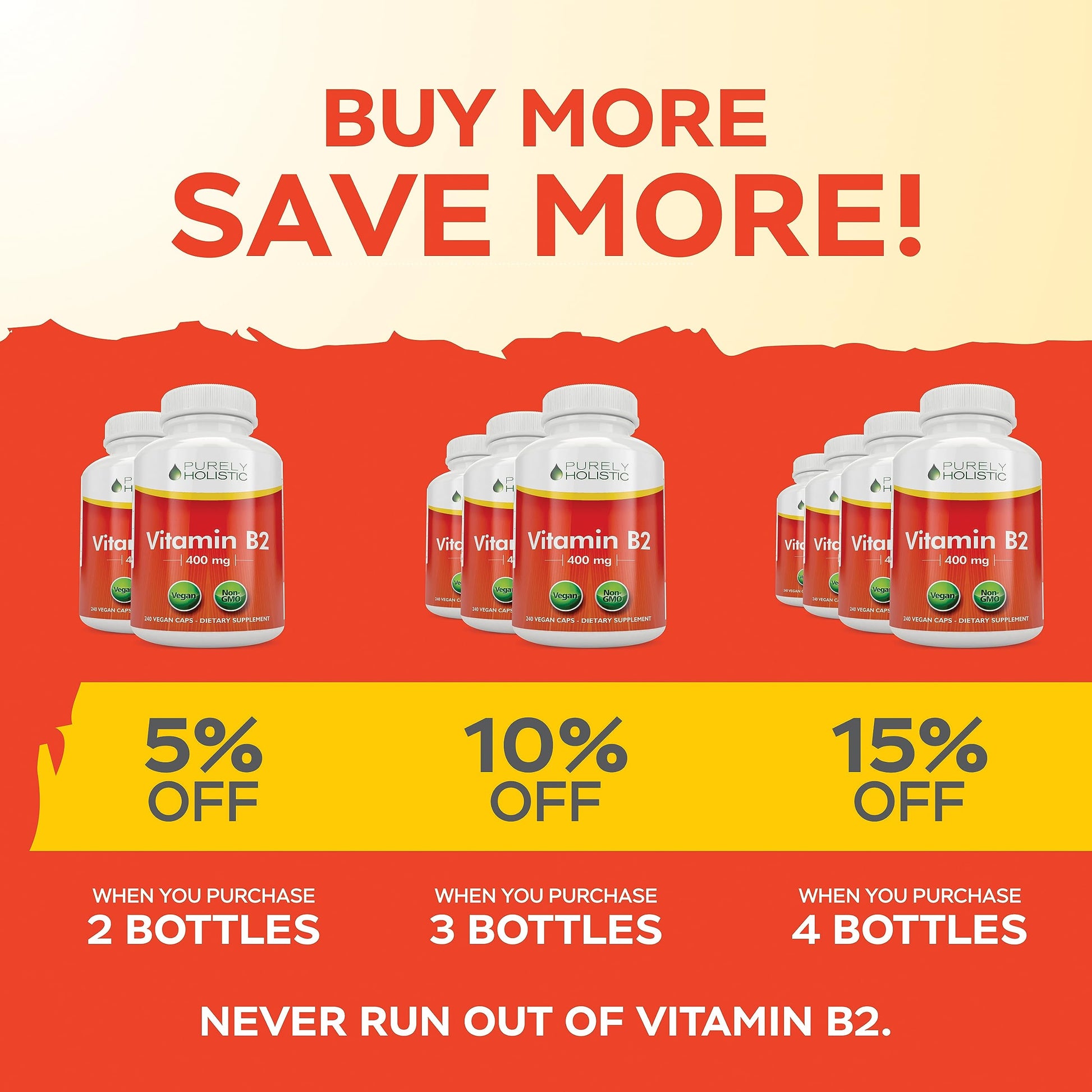 Suplemento vitamina B2 sin químicos ni aditivos Purely Holistic